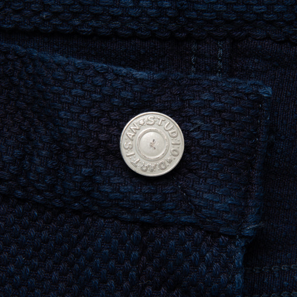 Indigo Kase Dyed SD-1907S Sashiko 5 Pocket Trousers