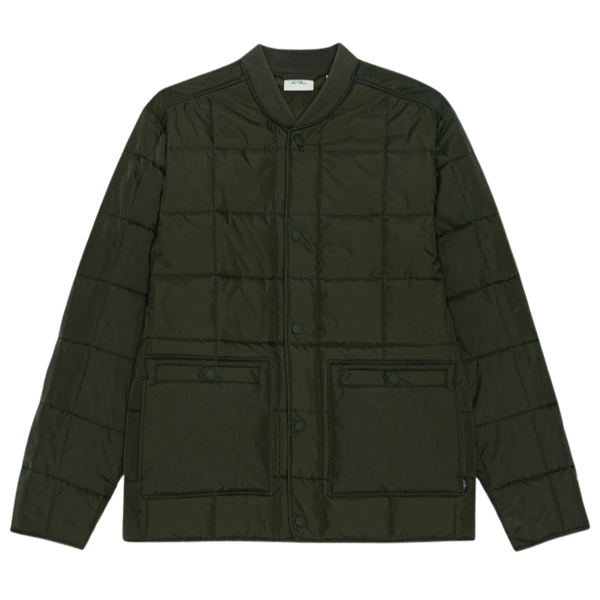 Rosin Green Quilted Nylon Technical Bomber Jacket