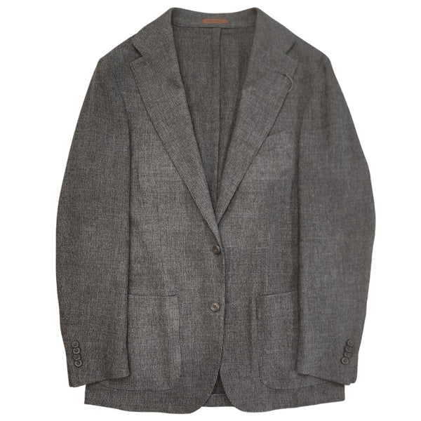 Grey Aria Wool Cashmere Rib Knit Sport Jacket