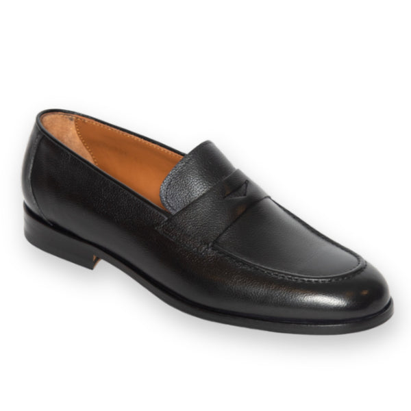 Lille Nero Made In Italy Grain Leather Loafers