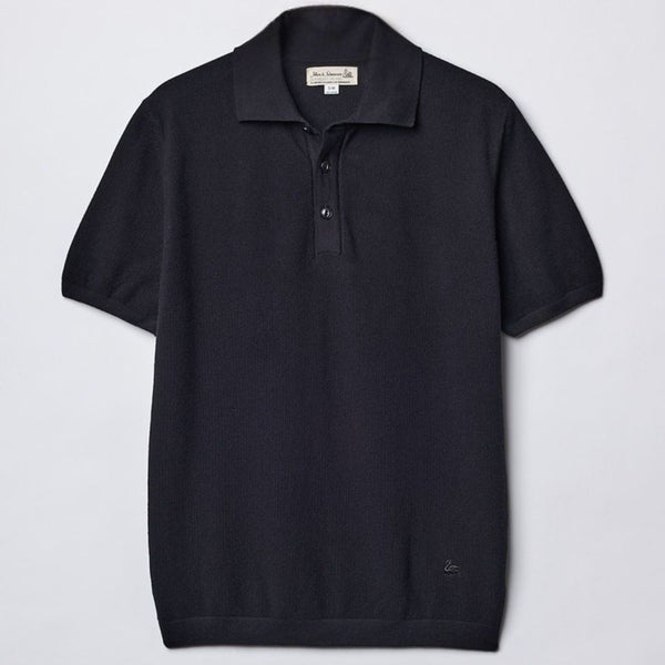 Deep Black KPLP02 Knitted Cotton Polo