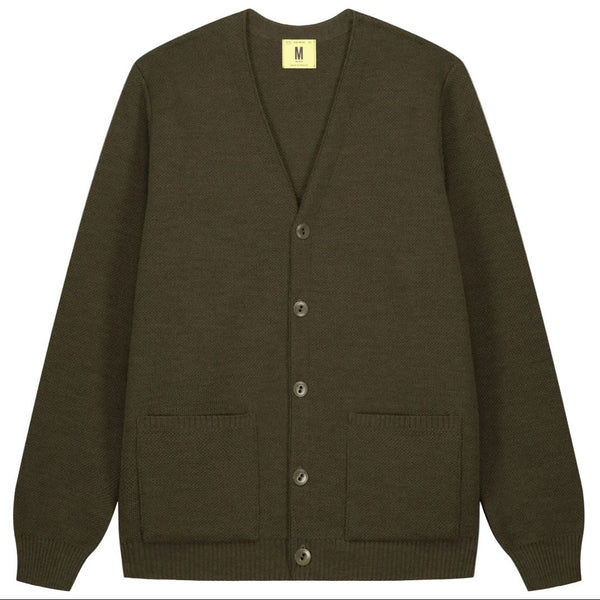 Khaki Youri Merino Wool Cardigan