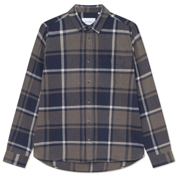 Dark Navy Jeremy Check Flannel Shirt
