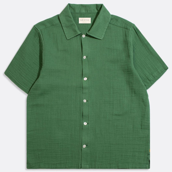 Tropical Green Double Cloth Busey Shirt