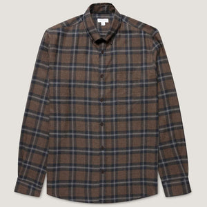Bark Check Brushed Cotton Flannel Check Shirt