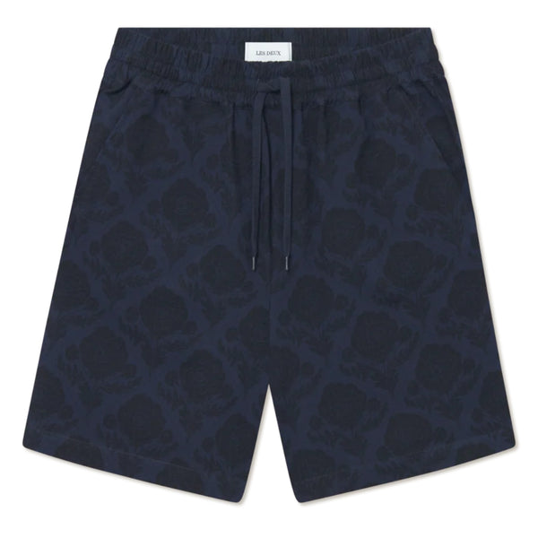 Navy Lesley Flower Tile AOP Shorts