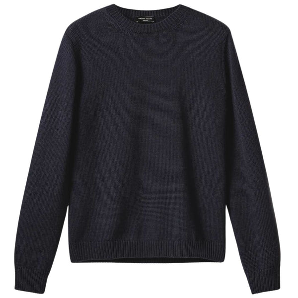 Denim Merino Knit Crewneck Sweater