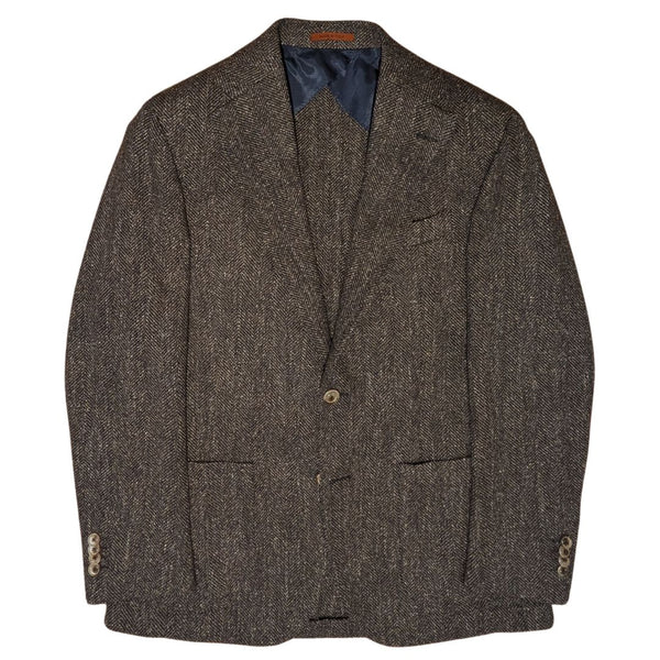 Brown Herringbone Soft Tweed Andre Sport Jacket