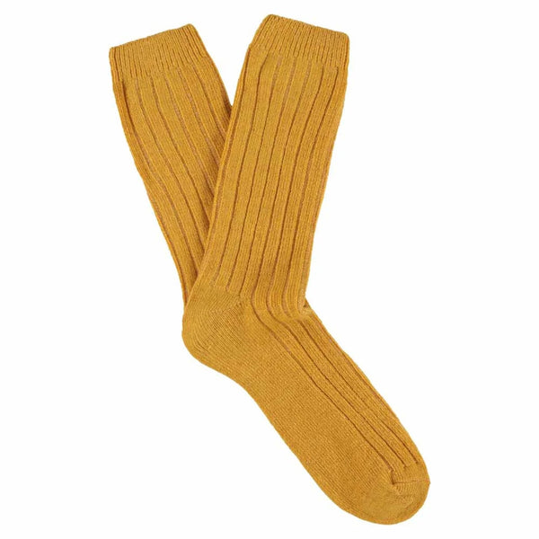 Mustard Cashmere Crew Socks