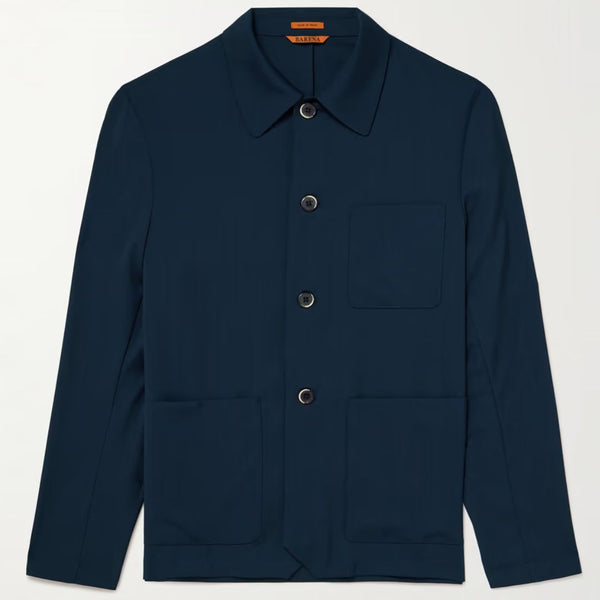 Navy Visal Wool Overshirt