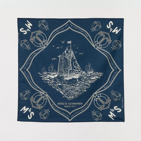 Ink Blue Cotton Print Bandana