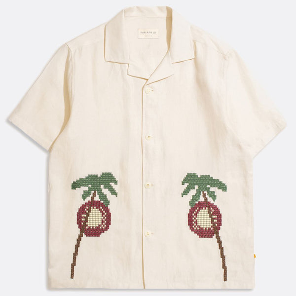 White Bahia Sunset Embroidery Veloso Shirt