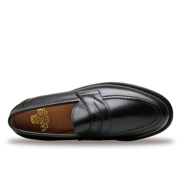Black Calf Leather Clive Penny Loafers