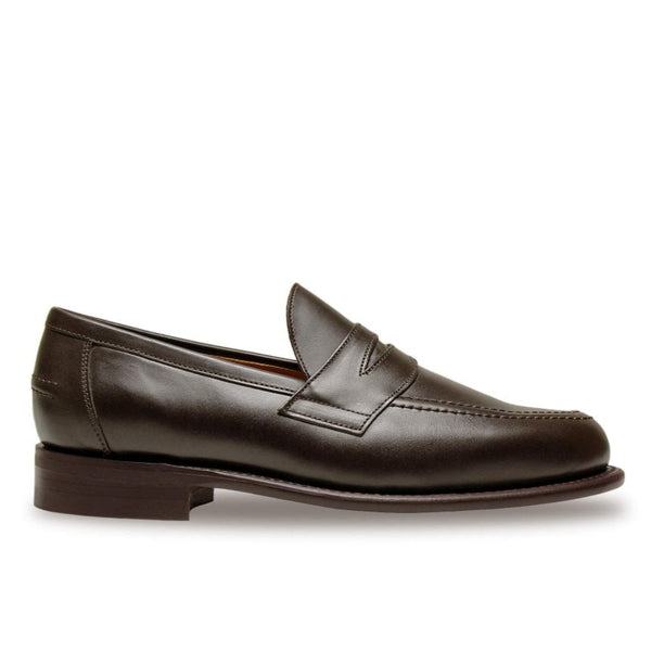 Brown Calf Leather Clive Penny Loafers