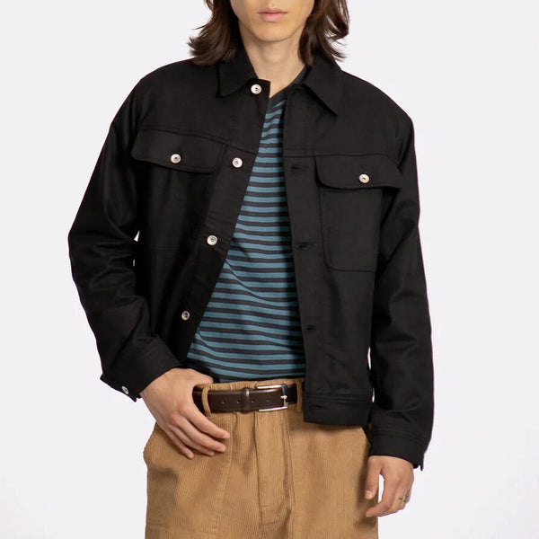 Meteorite Black Cotton Moleskin Watts Jacket