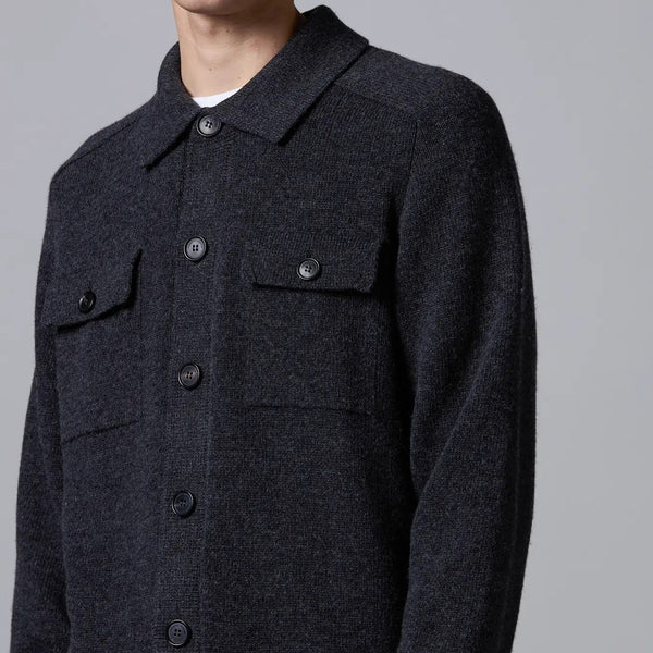 Navy Long Sleeve Button Knit Sweater