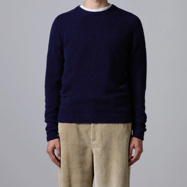 Navy Cashmere Silk Roundneck Sweater