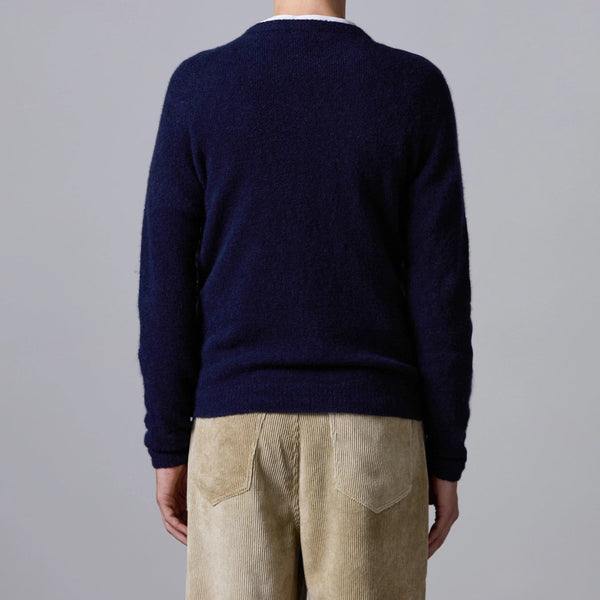 Navy Cashmere Silk Roundneck Sweater