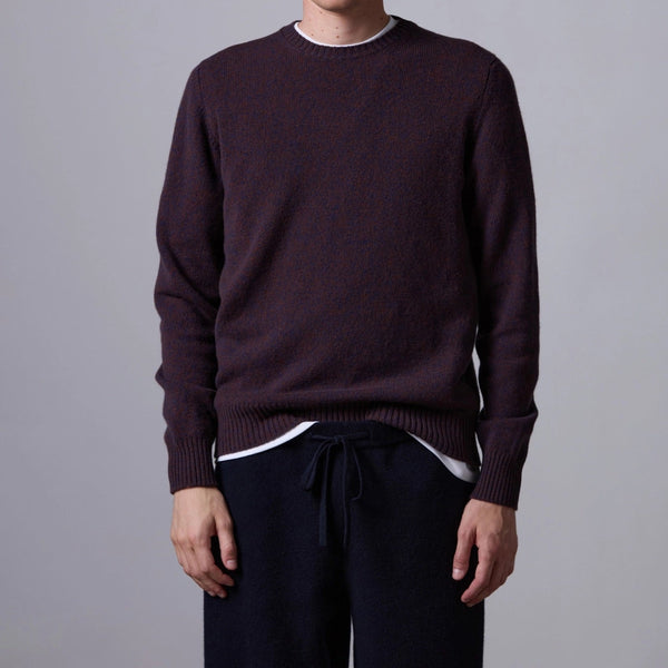 Anthracite Wool Cashmere Mouliné Knit Sweater