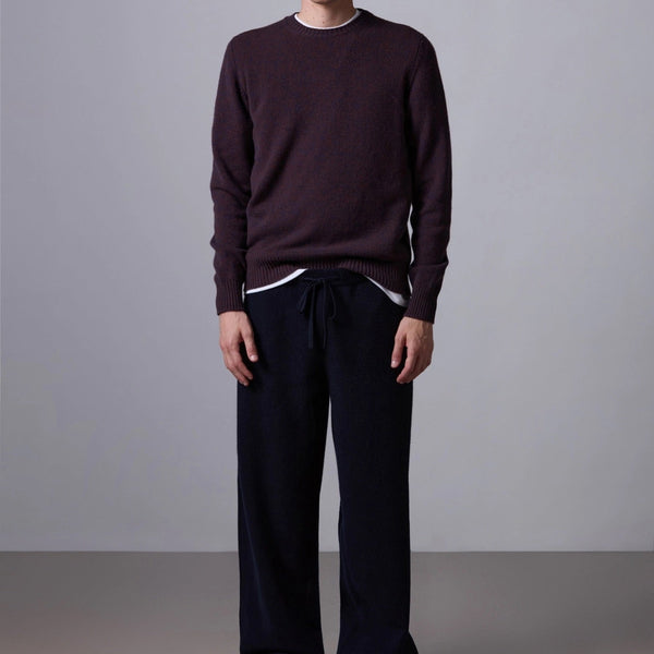 Anthracite Wool Cashmere Mouliné Knit Sweater