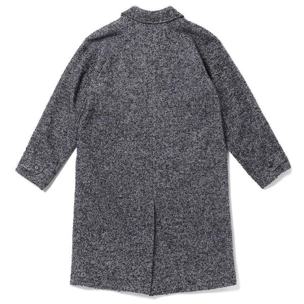 Grey Kent Patch Pocket Herringbone Overcoat