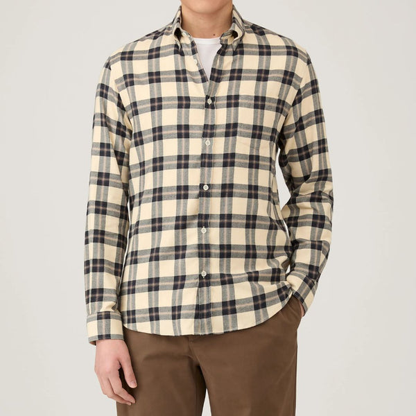 Truffle Check Brushed Cotton Flannel Check Shirt