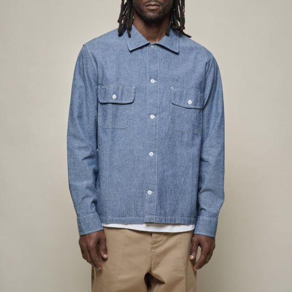 Denim Blue SHIRT06C Cotton Chambray Shirt