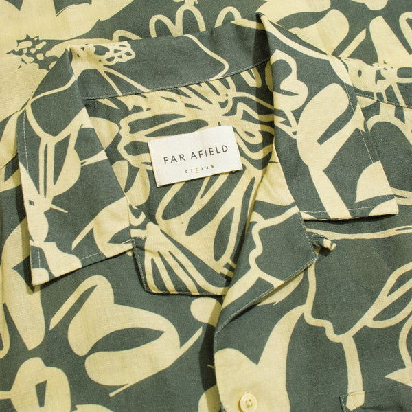 Dark Sage Foliage Print Selleck Shirt