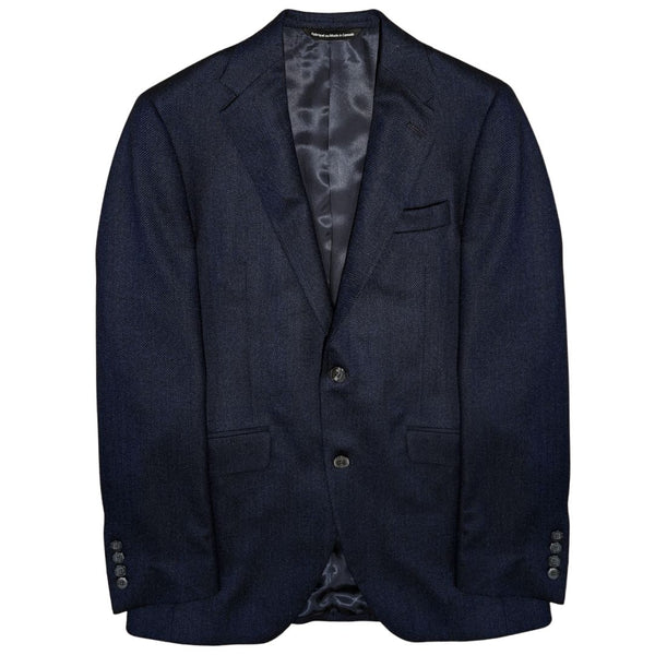 Blue Twill Flannel Wool Sport Jacket