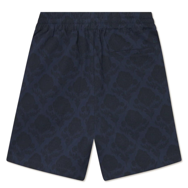 Navy Lesley Flower Tile AOP Shorts