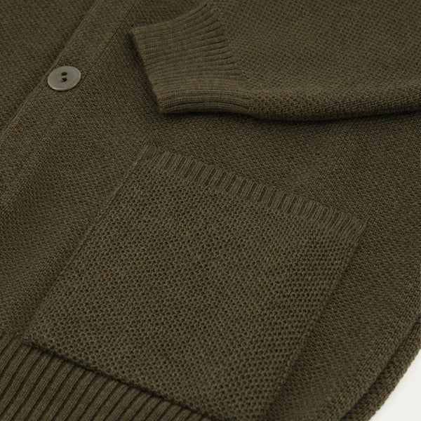 Khaki Youri Merino Wool Cardigan