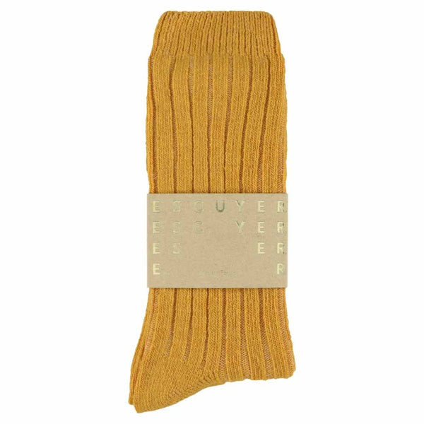 Mustard Cashmere Crew Socks
