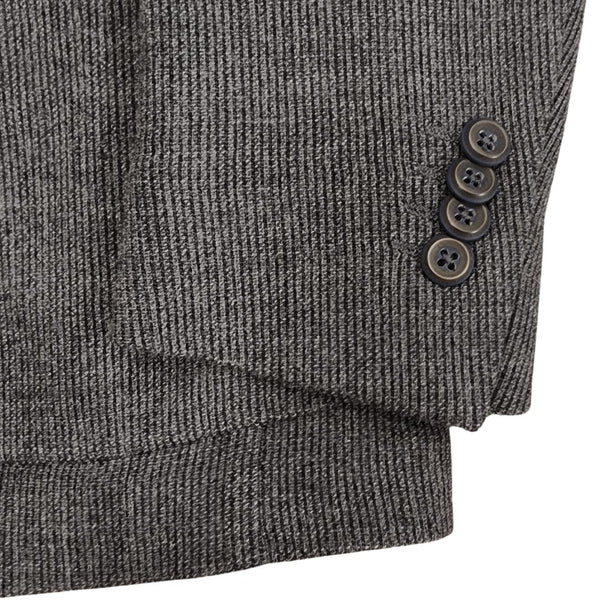 Grey Aria Wool Cashmere Rib Knit Sport Jacket