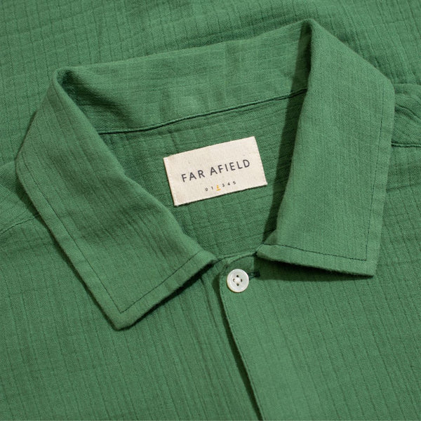 Tropical Green Double Cloth Busey Shirt