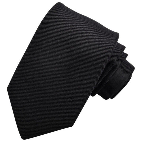 Black Silk Grosgrain Tie