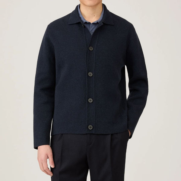 Navy Double Face Wool Jacket