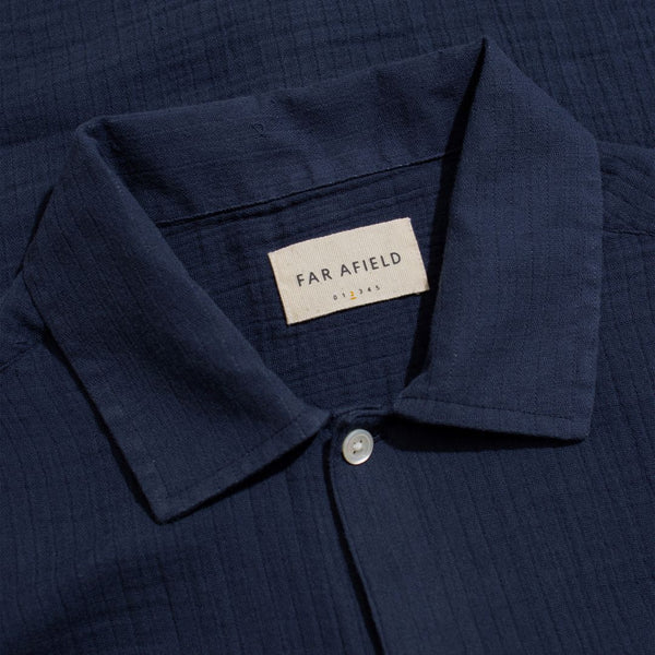 Navy Iris Double Cloth Busey Shirt