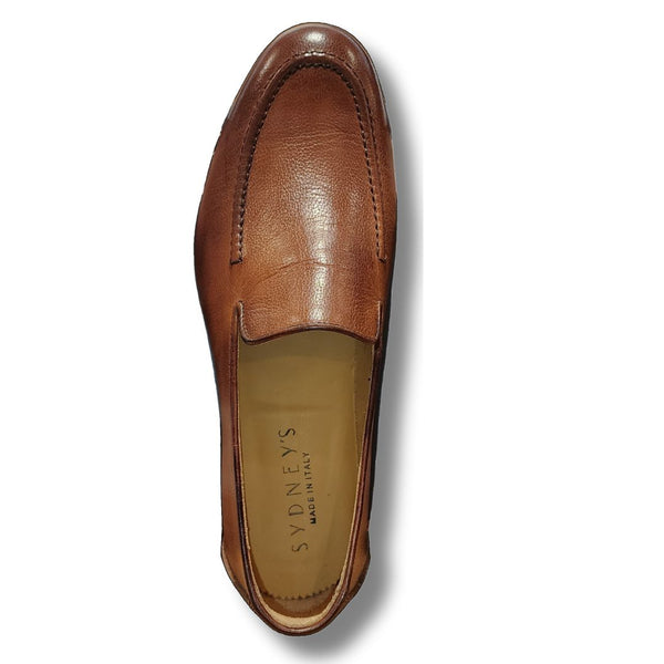 Made In Italy Leather Loafer Shoes Cuoio