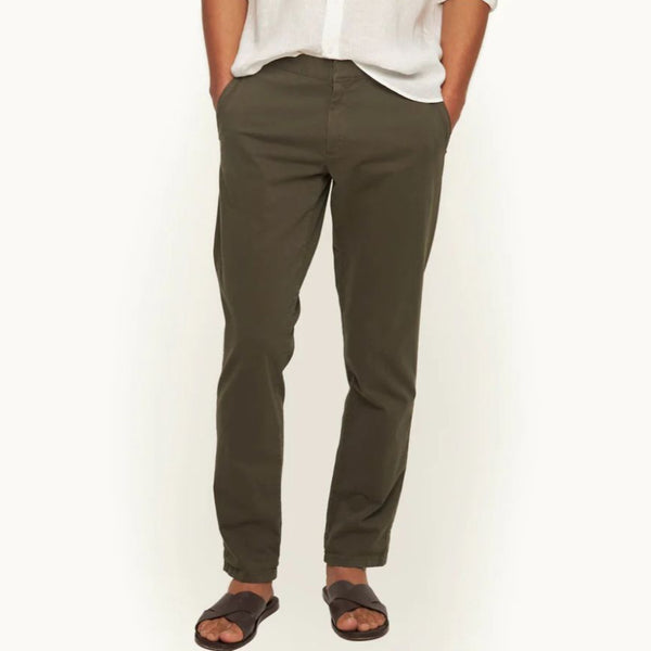 Khaki Fallon Stretch Cotton Trousers