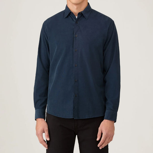 Navy Fine Corduroy Cotton Shirt
