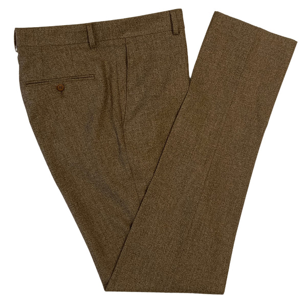 Camel Melange Wool & Cotton Trouser