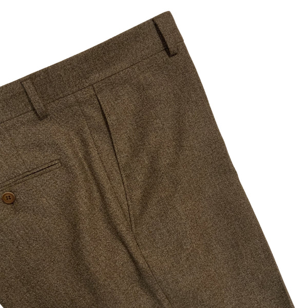 Camel Melange Wool & Cotton Trouser