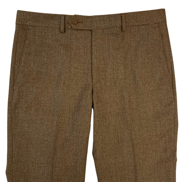 Camel Melange Wool & Cotton Trouser