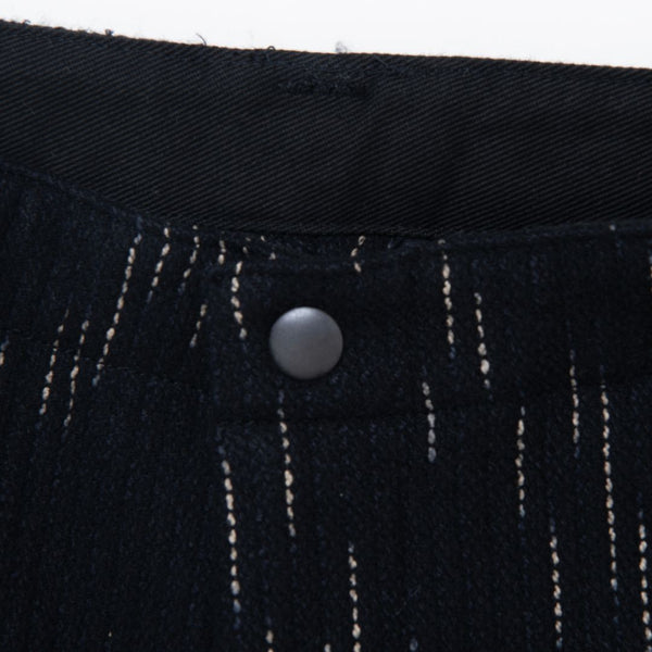 Black 1906 Kasuri Dye Beach Cloth Cotton Trouser