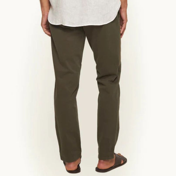 Khaki Fallon Stretch Cotton Trousers