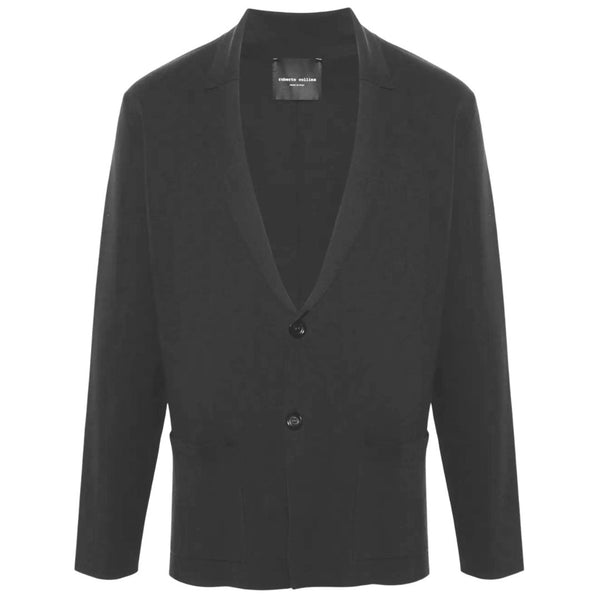 Anthracite Merino Knit Rever Jacket