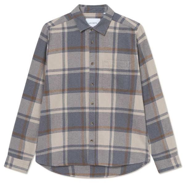 Grey Melange Jeremy Check Flannel Shirt