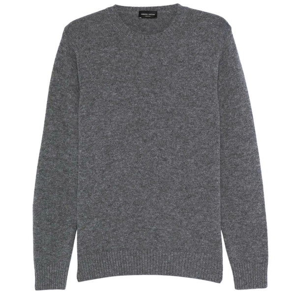 Anthracite Wool Cashmere Mouliné Knit Sweater