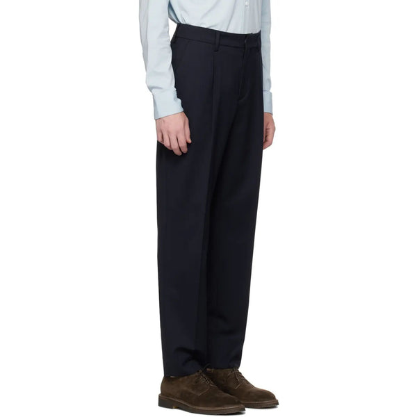 Navy Gazara Wool Trouser