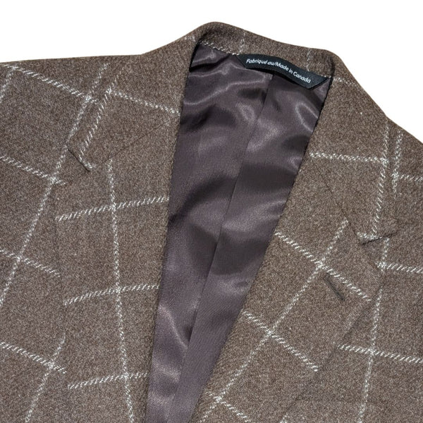 Taupe Windowpane Wool Sport Jacket